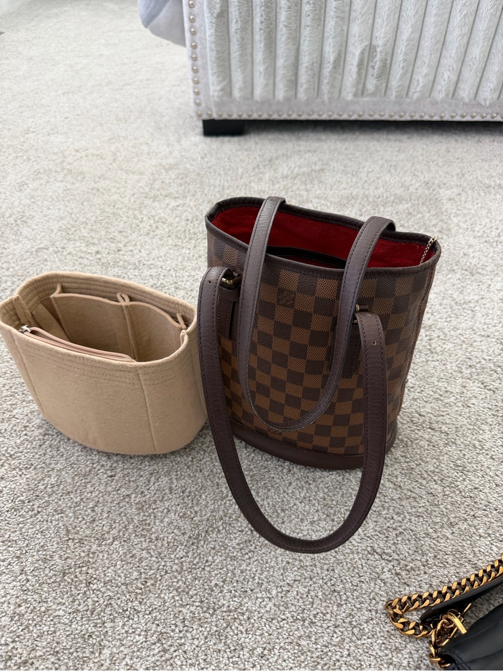 Brown Checkered Tote Bag - Picture 2 of 9
